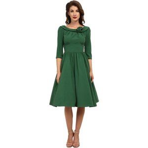 STOP STARING Green Vintage-Inspired Abbey Swing Dress Like New! Size L